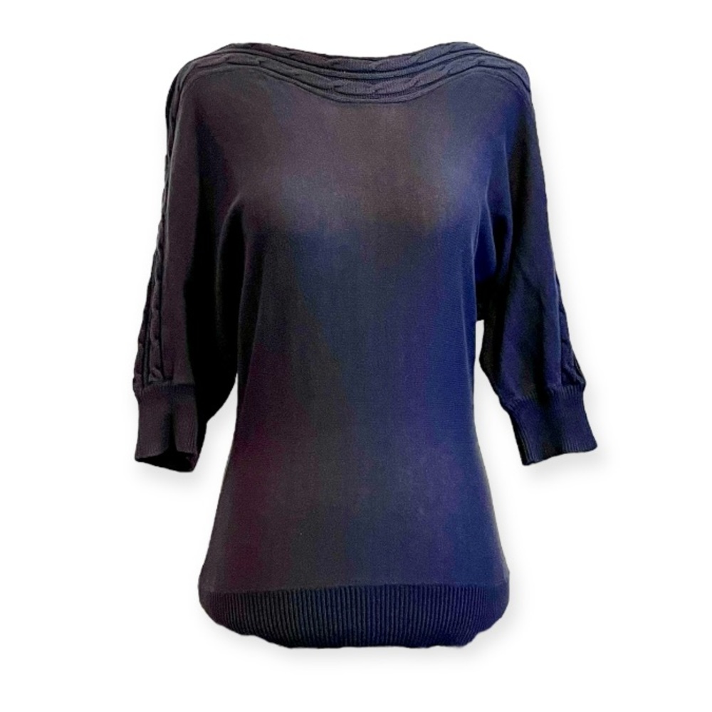 🧵Pacific Heights Navy Short Sleeve Knit Top